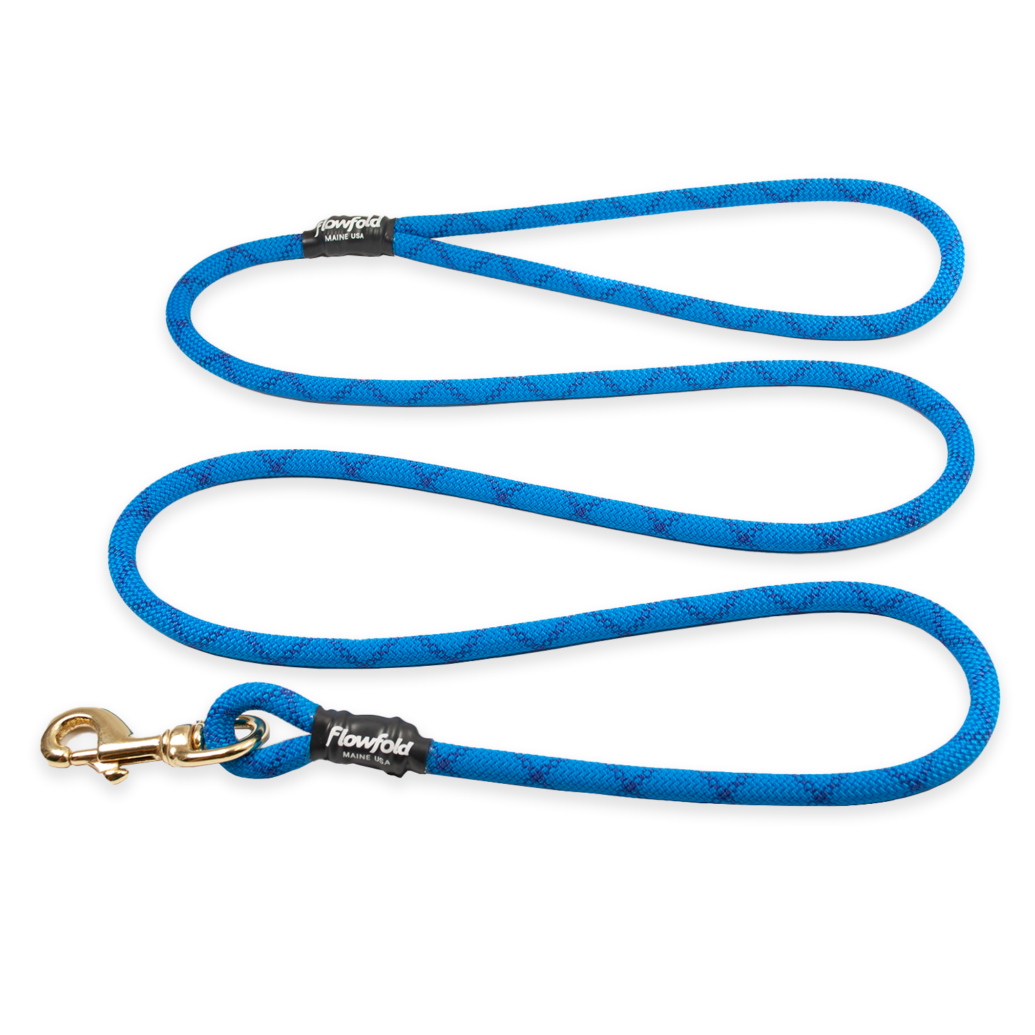 Flowfold Recycled Climbing Rope Dog Leash 4-Feet, Blue Rope