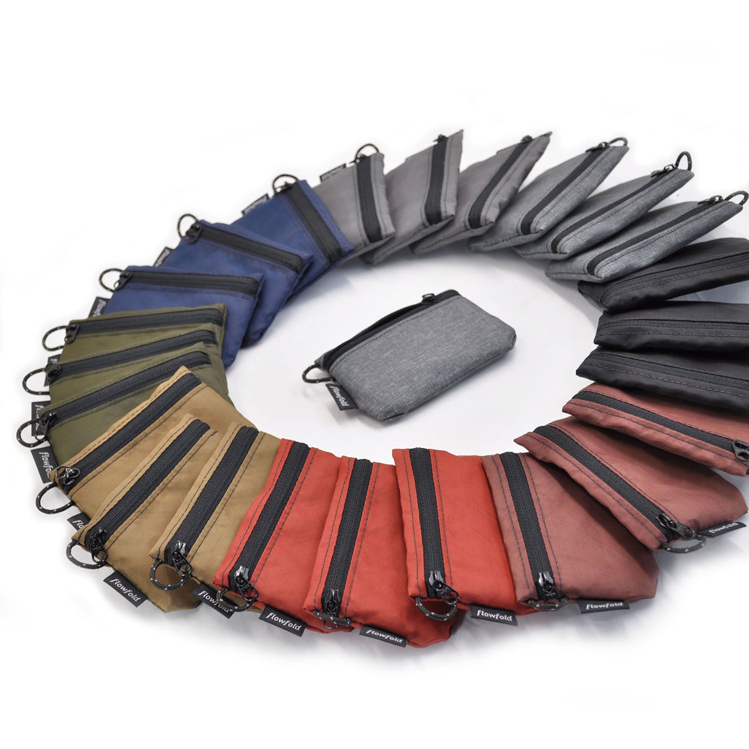 Flowfold Essentialist - Mini Pouch, AirPods Case & ID Case Wallet Classics: Jet Black