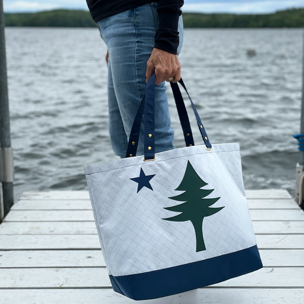 Original Maine Flag Tote Bag Organic Cotton Tote Bag Maine 
