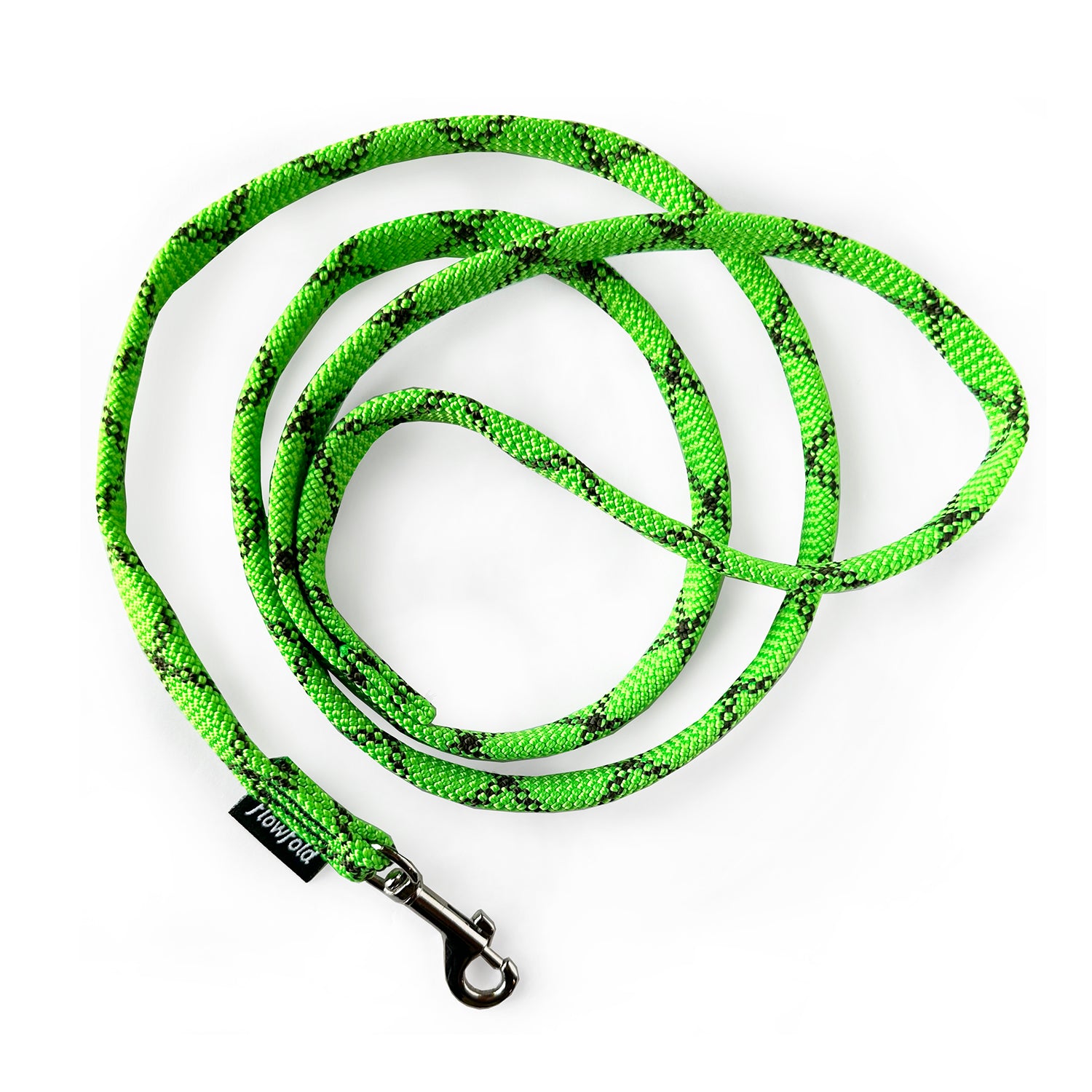 Flowfold Recycled Climbing Rope Dog Leash 4-Feet, Green Rope