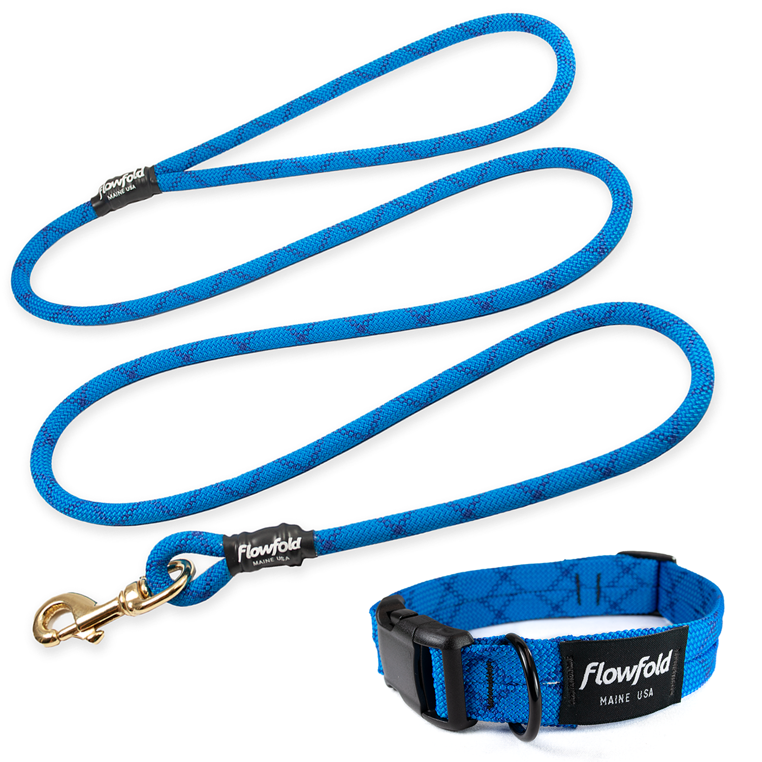 Coastal Dog Kit: 6ft Recycled Climbing Rope Dog Leash + Collar – Flowfold